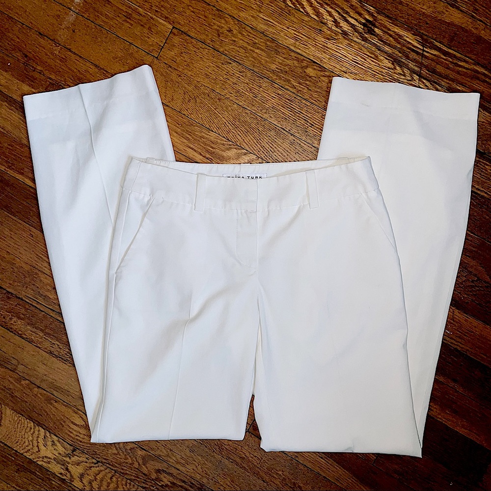 Trina Turk Cotton and Fully Lined Ivory Trousers